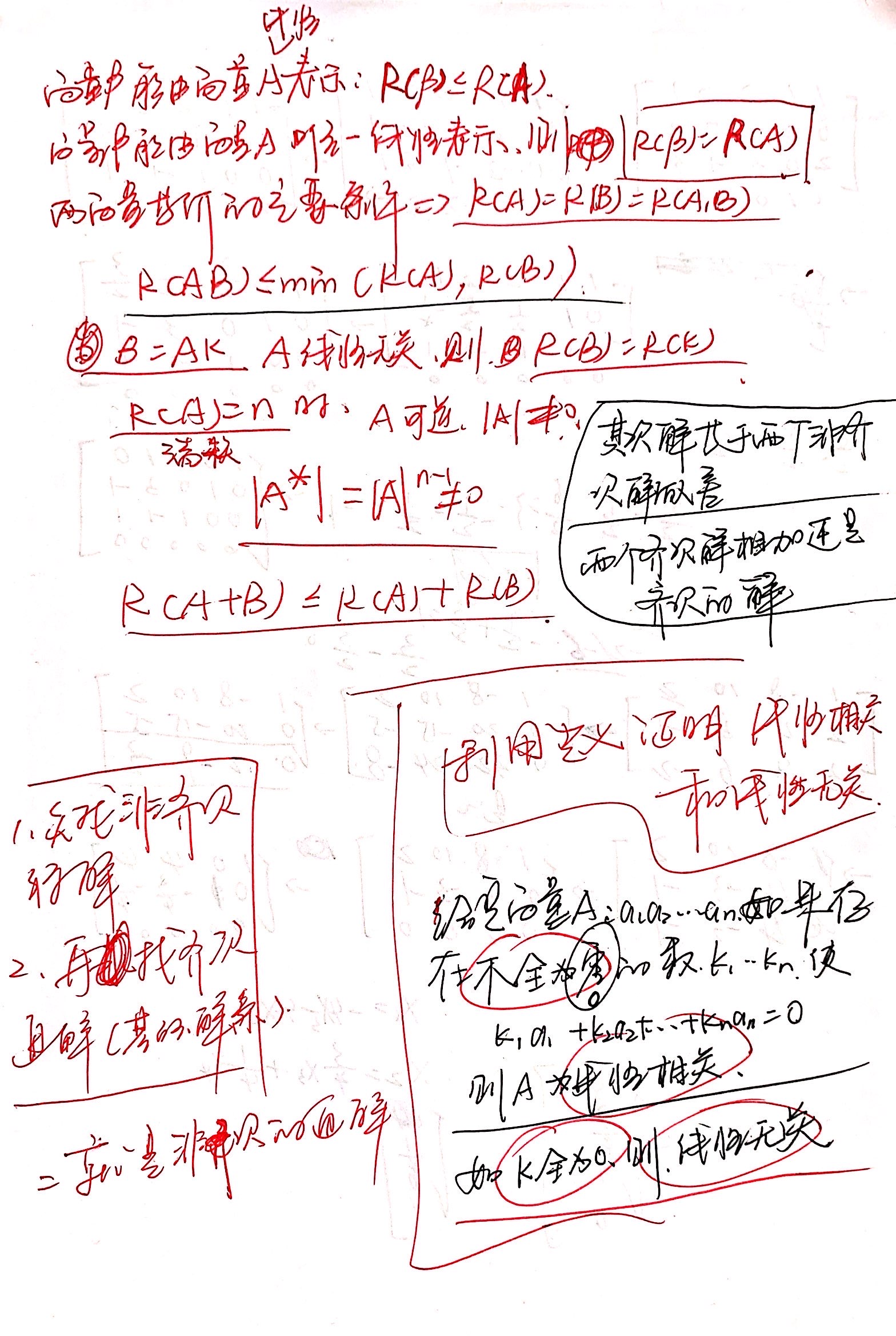 线代向量总结